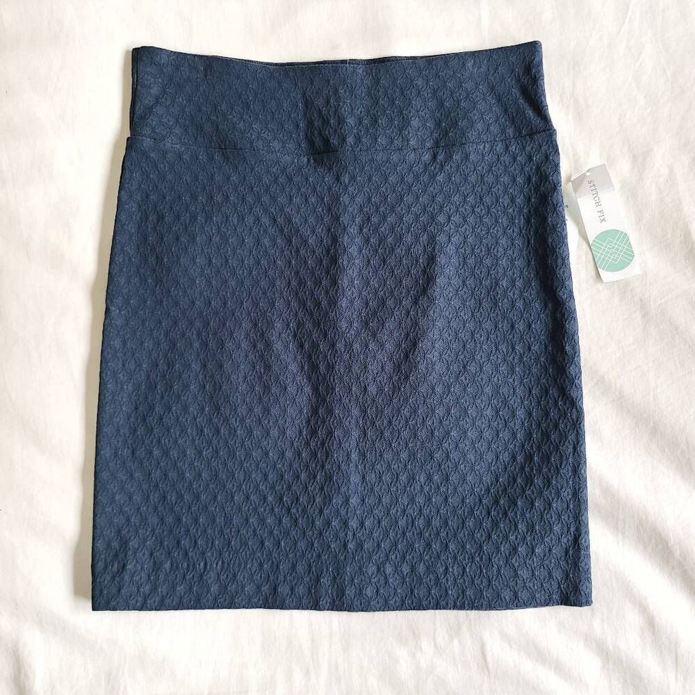 Margaret M Straight & Pencil Skirt‎ Womens PS Blue Rayon Blend Stylish Western